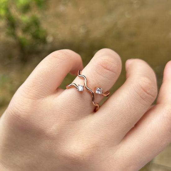 Rose Gold Kaplama 925 Ayar Gümüş Yüzük